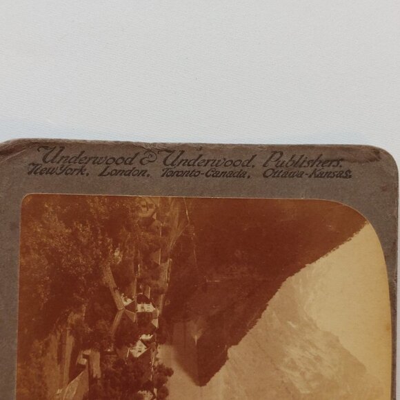 ANTIQUE Stereograph Sisikon and the Mighty Uri-Rothstock(9620 ft), Switzerland - Picture 4 of 5